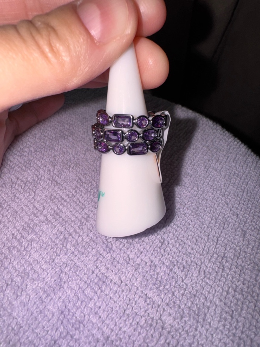 bp Purple Multi-Gem Stackable Ring Set - Picture 3 of 5